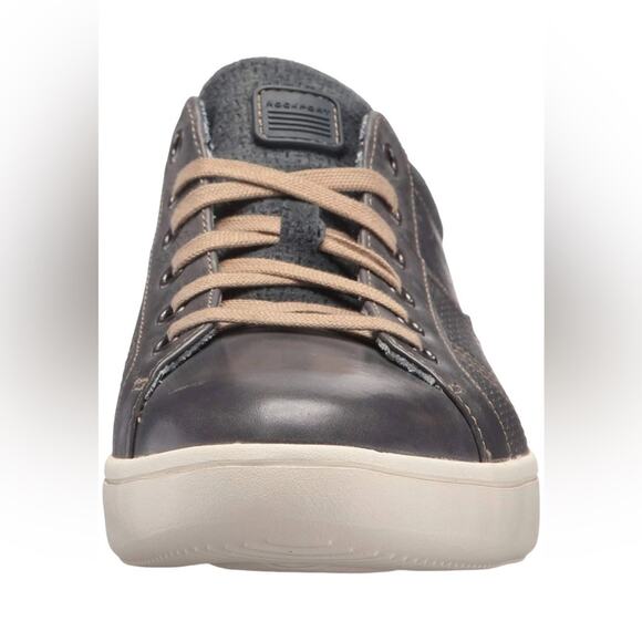 Rockport Men's Colle Tie Leather Cushion Sneaker Deep Gray 7.5 Wide NEW - Picture 7 of 9